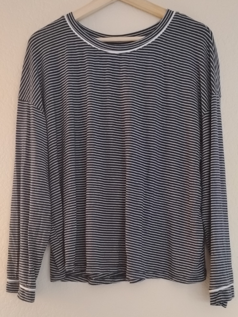 Modal SOFT. Navy & White Striped Long-Sleeve Top